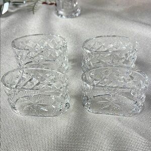 Vintage Waterford Crystal Napkin Rings holders Set of 4 stamped